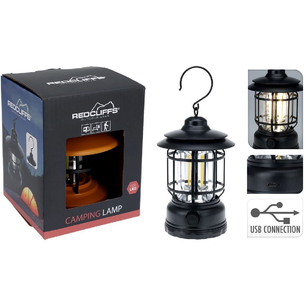 Kempingová lampa USB dobíjateľná čierna (2013491) Obrázok produktu 