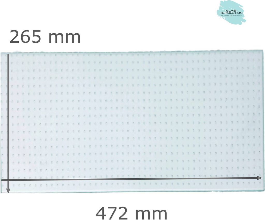 Kühlschrank Einlegeboden - Master Carré 4 mm - eckige Ecken - (116,62 EUR / qm - Mindestbfl. 0,25 qm - Kantenb. 5,35 EUR / lfm) - 472 mm x 265 mm