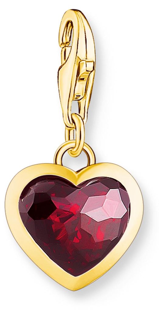 Ciondolo cuore rosso placcato oro Immagine del prodotto 