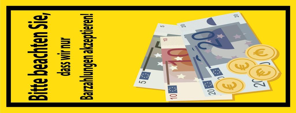 vianmo Blechschild 27x10 cm Bitte beachten Sie nur Bargeld akzeptiert