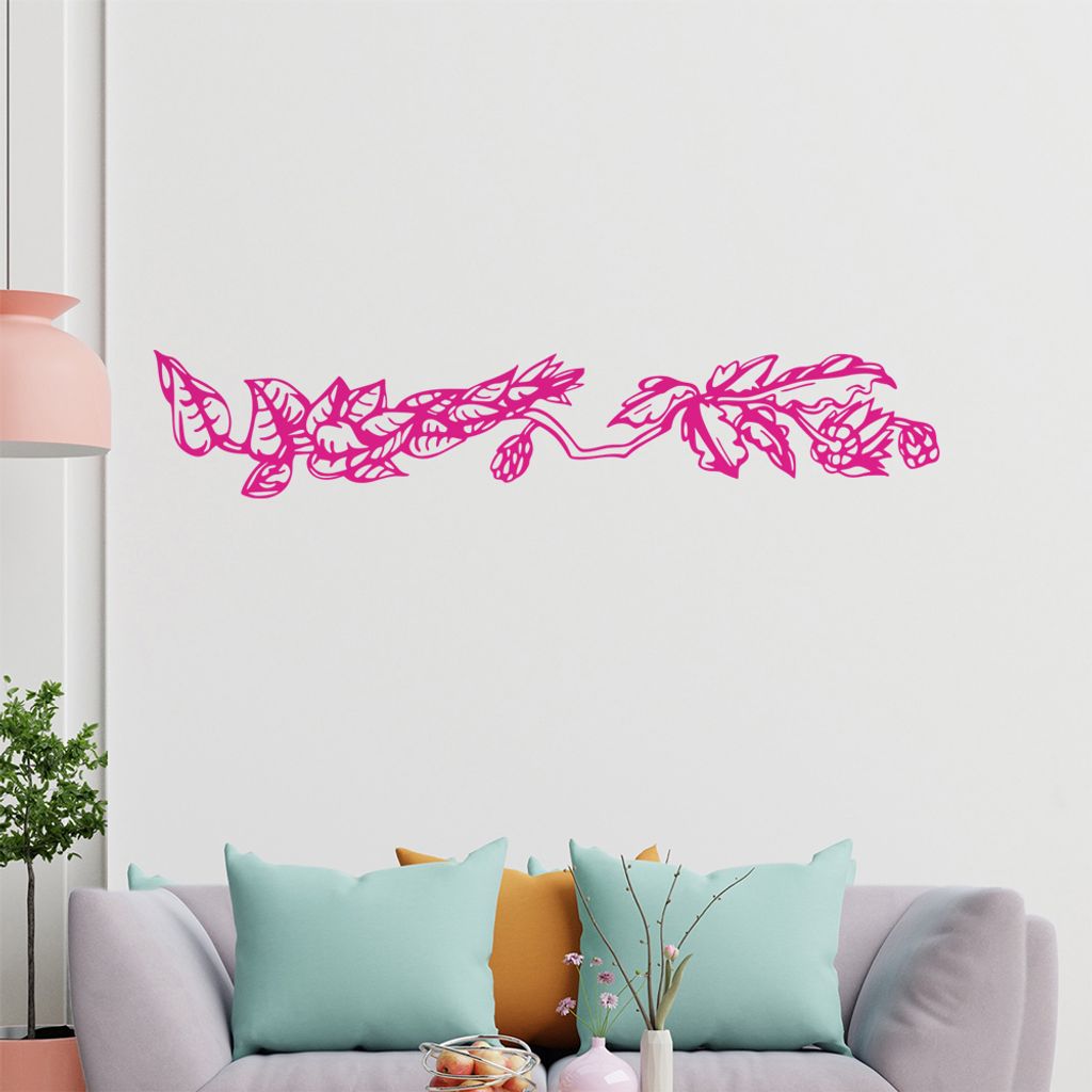 Blätter - Ranken Wandtattoo in 6 Größen - Wandaufkleber Wall Sticker - Dekoration, Küche, Wohnzimmer, Schlafzimmer, Badezimmer