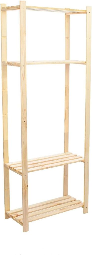STOLMAK Drevený regál 80x170x28,5 cm, 4 police, masívna Obrázok produktu 