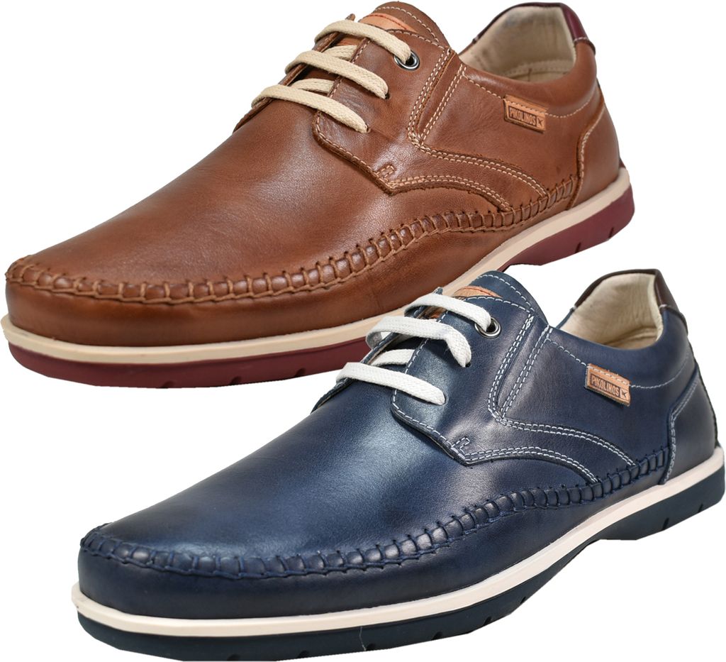 Pikolinos Herren Halbschuhe Slipper Leder Marbella M9A-4118, Größe:46 EU, Farbe:Blau