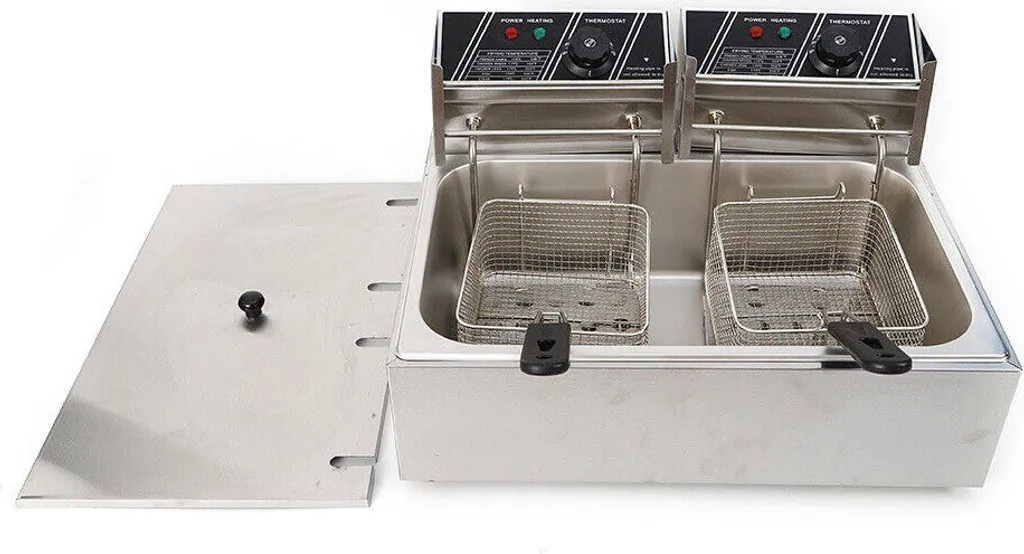 Friteuse professionnelle inox 12 litres double bac pour restauration