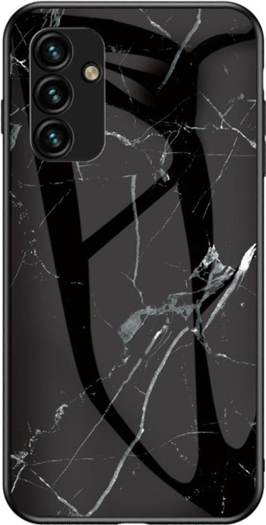 Samsung Galaxy A14 Hülle - Coverup Marmor Hartglas Back Cover - Schwarz