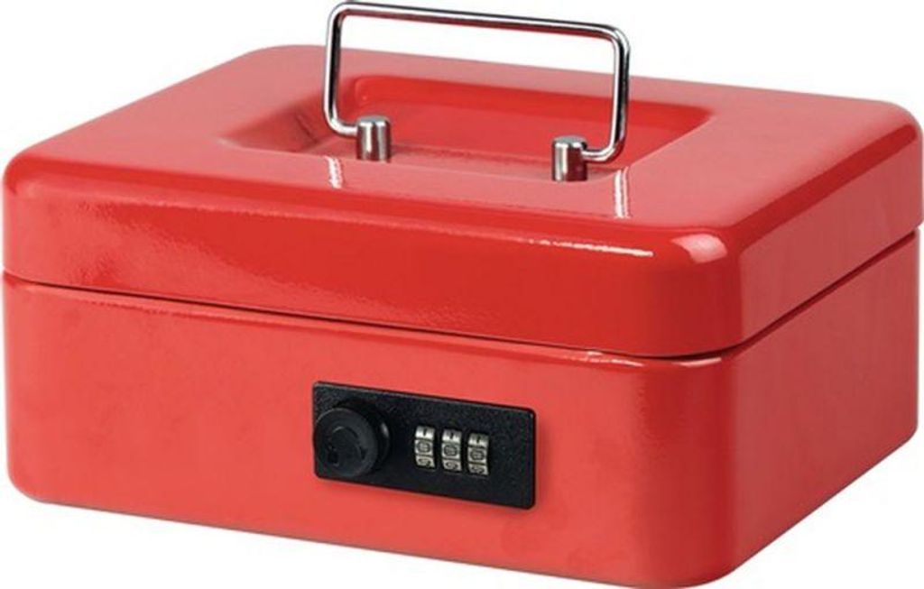 BURG-WÄCHTER Geldkassette Money Code 5020, abschließbar mit Zahlenschloss und Hartgeldeinsatz, Stahlblech