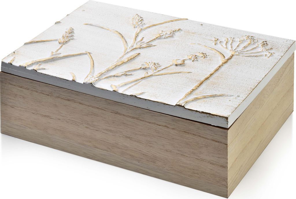 Mondex | Teedose - Holz - 6 Fächer - Elegante Aufbewahrung für Teeliebhaber - Vintage Stil