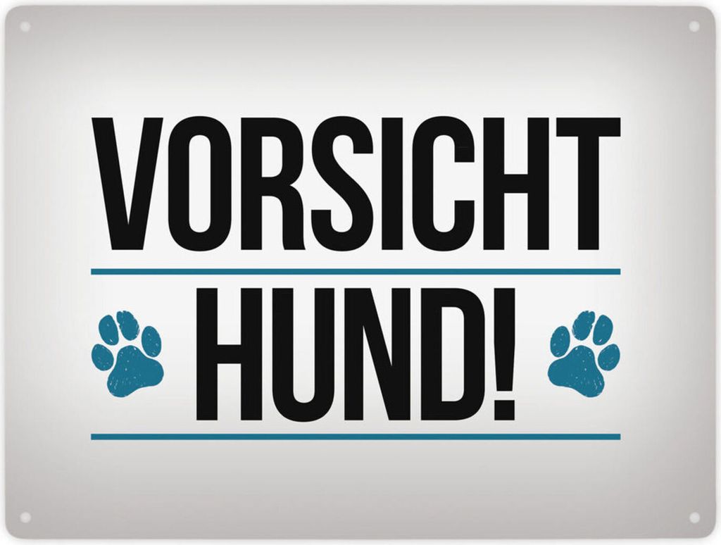 Vorsicht Hund! Metallschild XXL