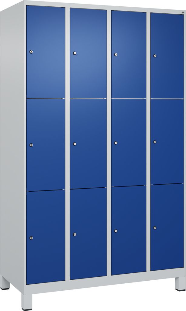CP Schließfachschrank Classic Plus enzianblau, lichtgrau 080010-403 S10003, 12 Schließfächer 120,0 x 50,0 x 195,0 cm