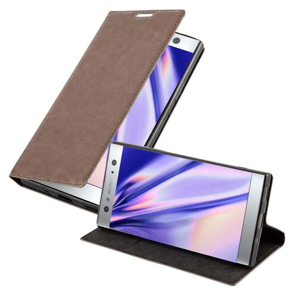 Cadorabo Hülle für Sony Xperia XA2 ULTRA Schutz Hülle in Braun Handyhülle Etui Case Cover Magnetverschluss
