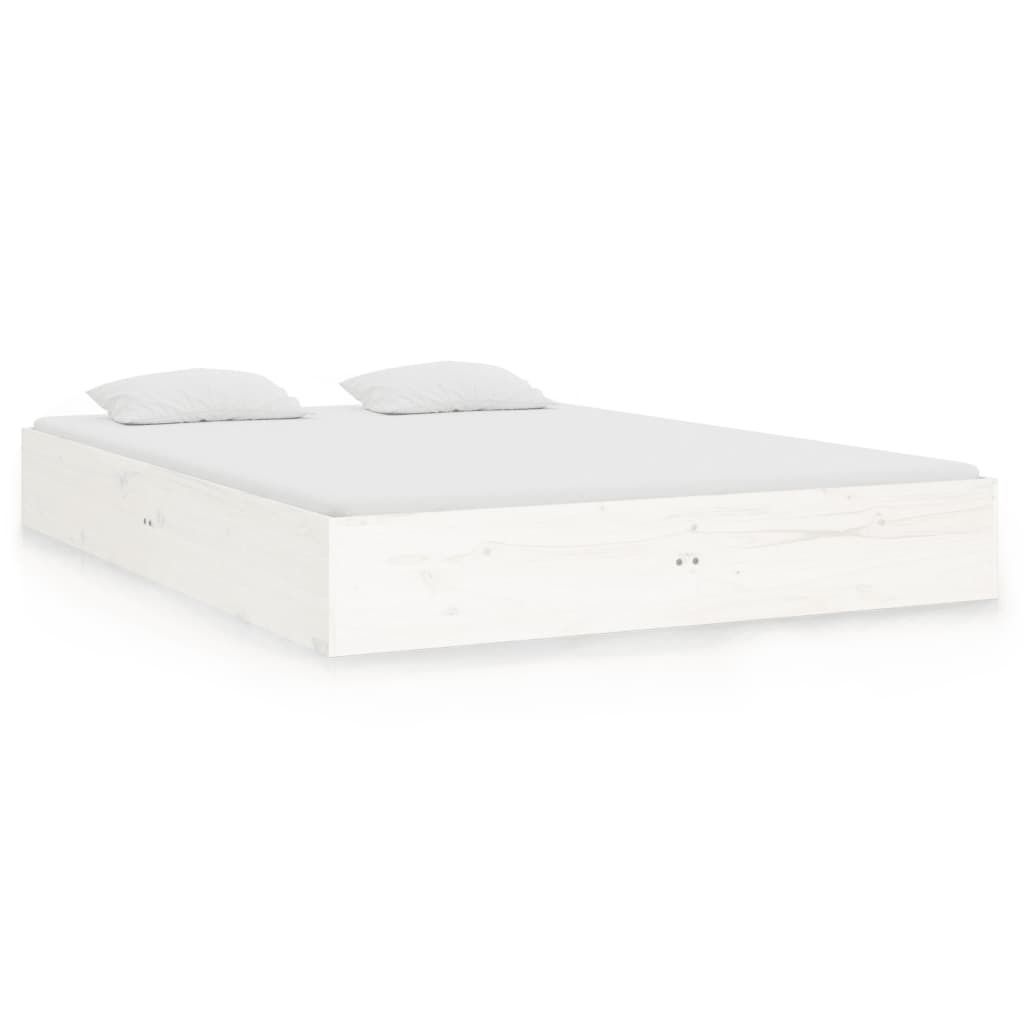 vidaXL Postel z masivu bílá 120x190 cm Obrázek produktu 