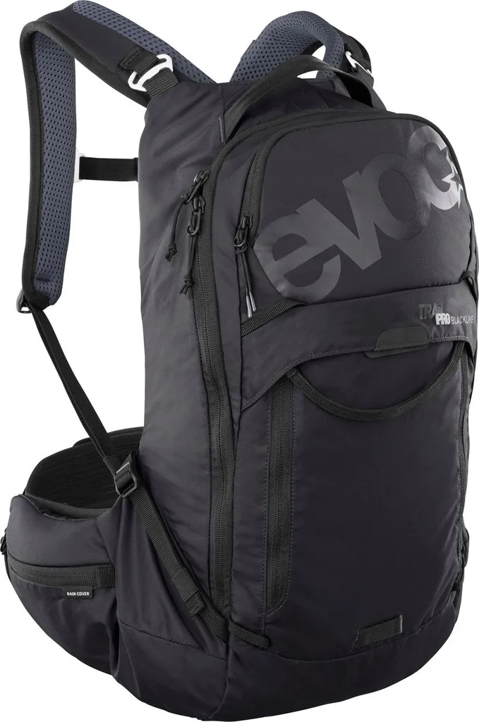 Sac à dos EVOC Trail Pro anti choc dorsal noir pour cycliste VTT