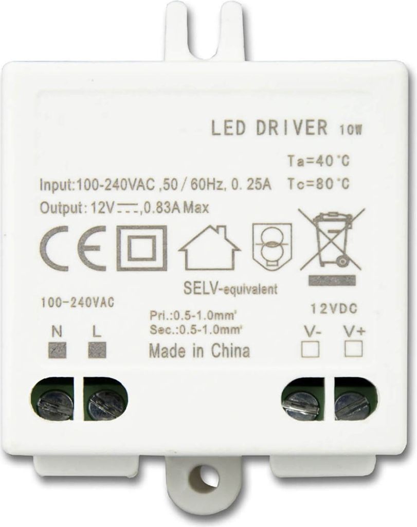 ISOLED LED Trafo 12V/DC, 0-10W, SELV