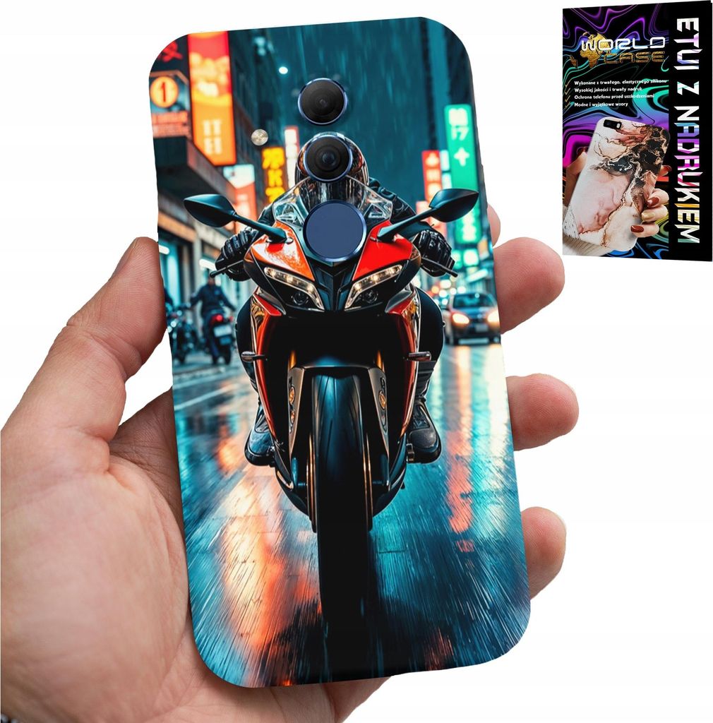Hülle Für Huawei Mate 20 Lite - Motorrad, Motorrad Einrad Designs + Glas