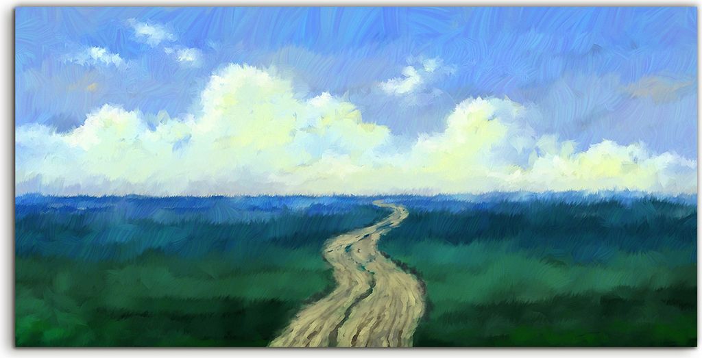 Coloray Spritzschutz aus Glas 140x70 Wandkunst Küchenrückwand Straßen Landschafts Digitale Kunst