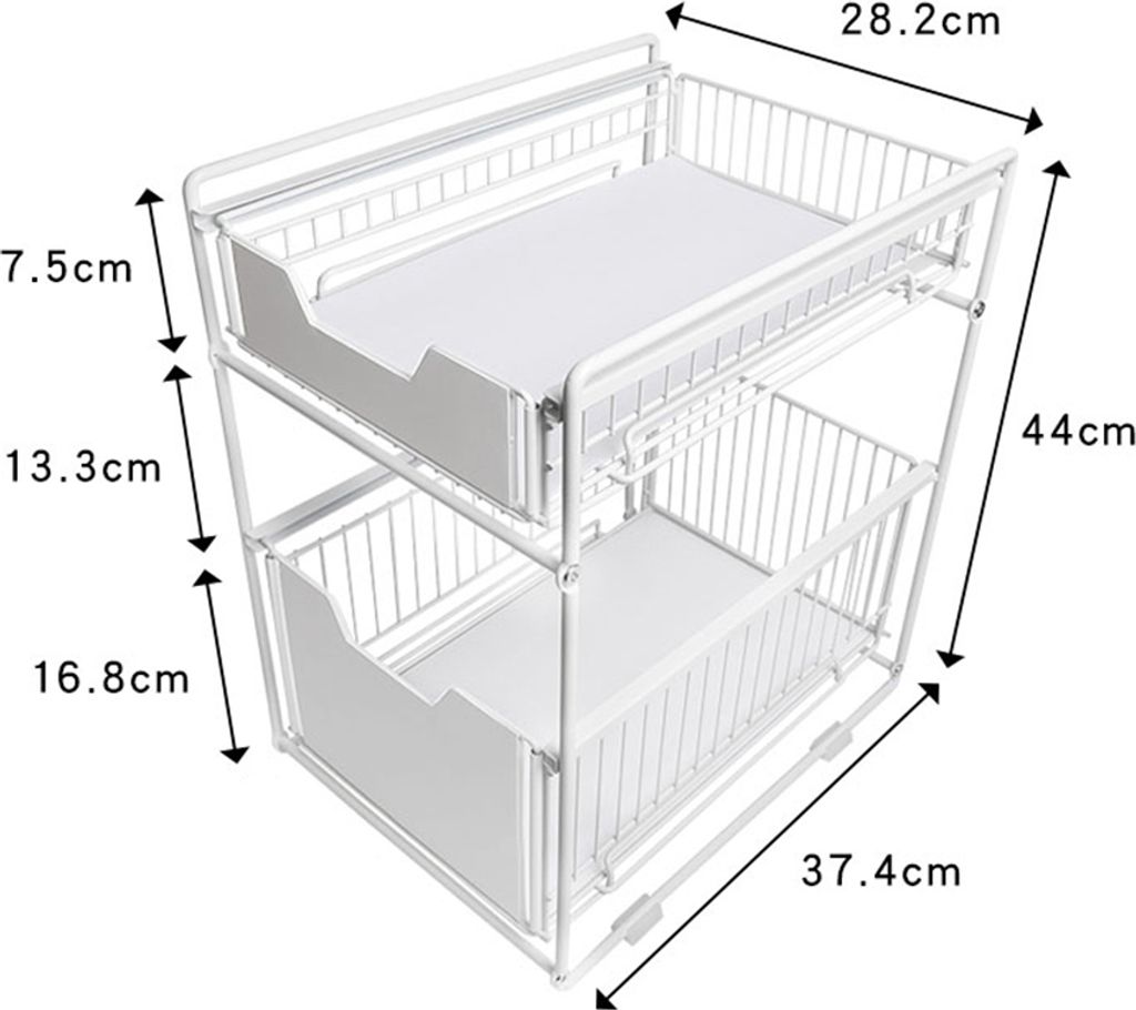2 Etagen Schiebeschrank Korb Ausziehbarer Organizer Produktbild 6