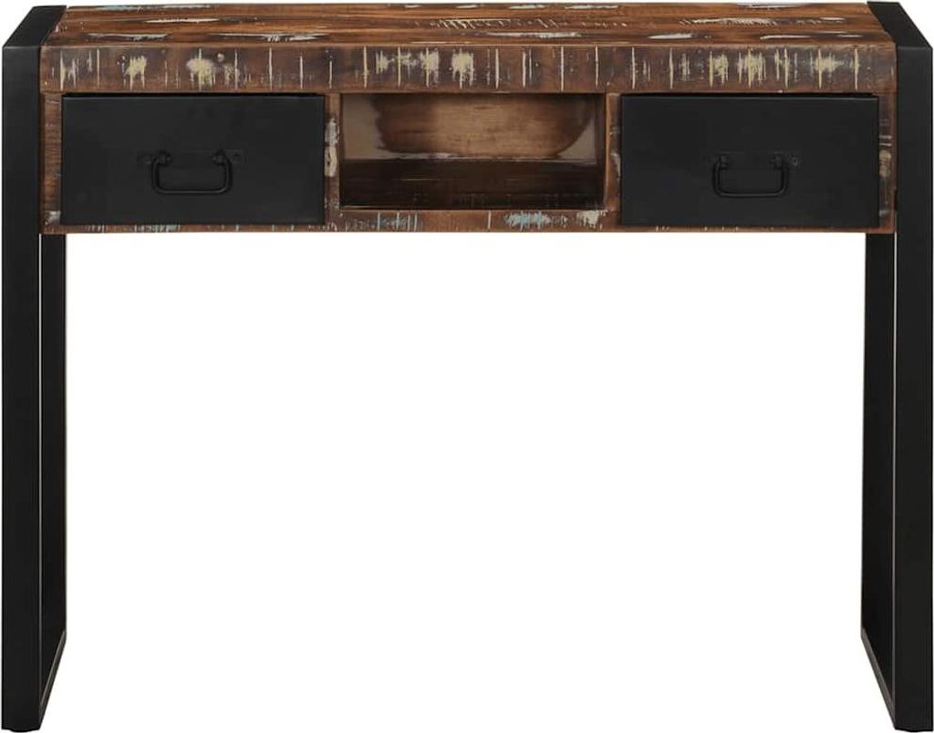 vidaXL Konsolentisch Mehrfarbig 100x35x75 cm Massivholz Altholz
