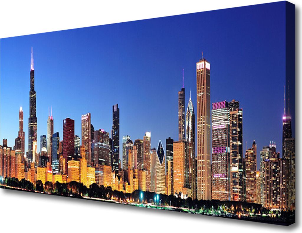 Tulup Leinwand-Bilder 100x50 Wandbild Canvas Kunstdruck Stadt Gebäude