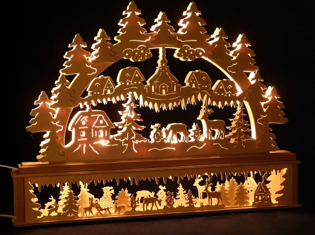 Original Erzgebirgischer Marken Schwibbogen Lichterbogen 70 x 53 cmK70-1_30