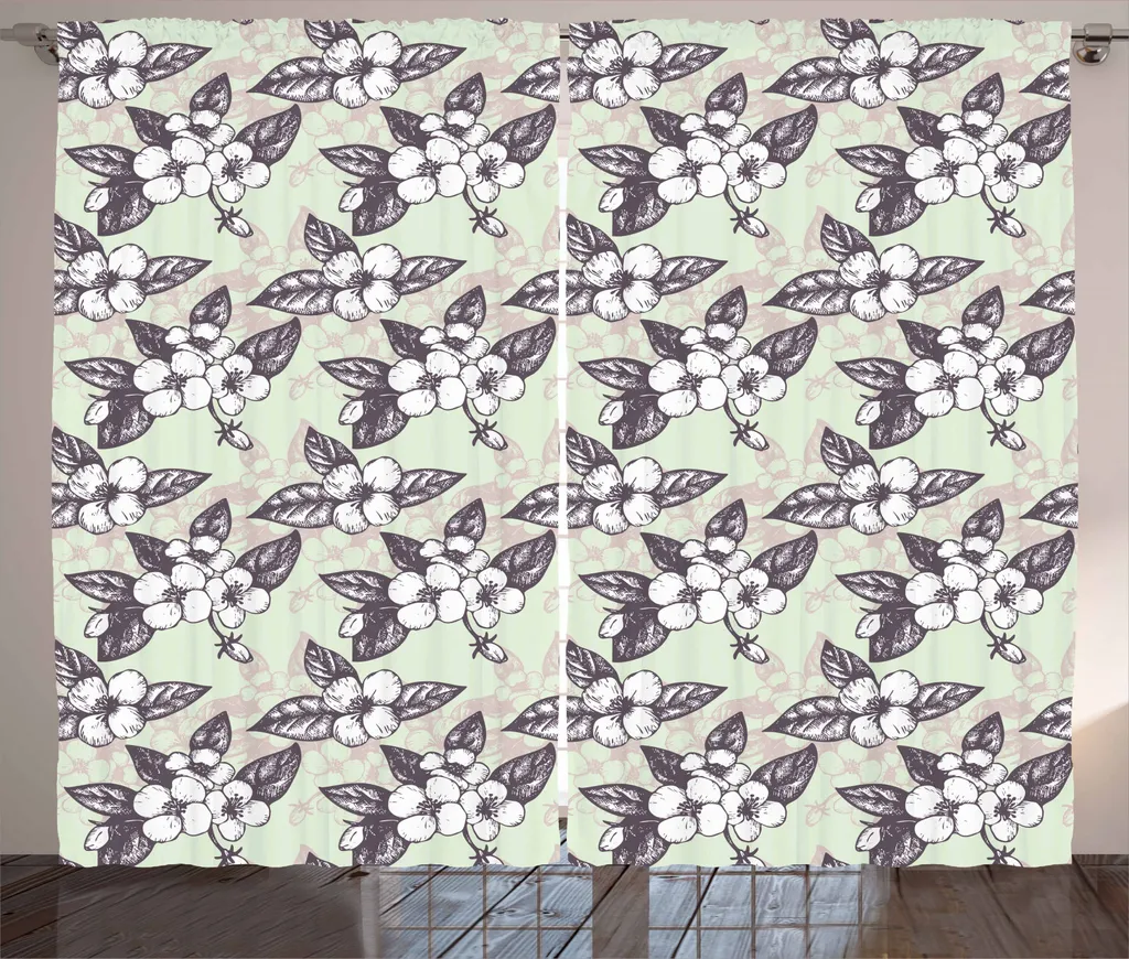 Set 2 Tende ABAKUHAUS Jasmin 280x245 cm - Qualità Raso Nostalgico