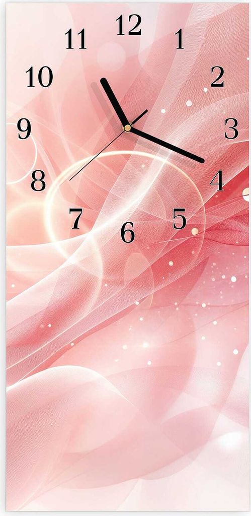 Wanduhr aus Glas mit Motiv Abstrakte Wellen- 30 x 60 cm - inkl. Aufhängesystem