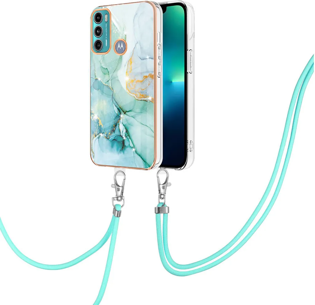 Cover Moto G60 Protezione Bimbi: Cinturino Verde e TPU Morbido
