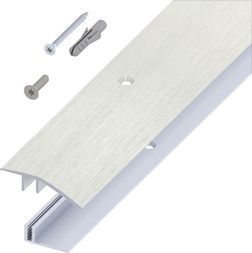 alfer Niveauausgleichs- Träger-Profil 1 m, 45 x 7 - 15 mm Edelstahloptik