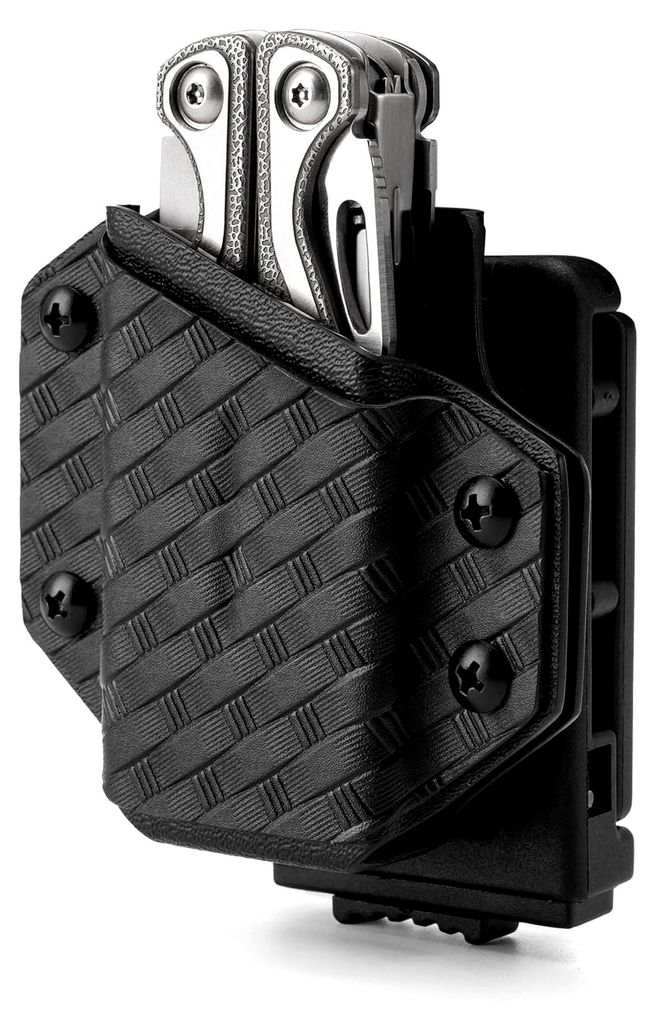 TACTICAL GEEK TX1 Multitool Halterung, EDC Multi-Tool Halter, Verstellbare Halterung mit Rückenclip für Gürtel, Multi-Tool nicht enthalten, Schwarz