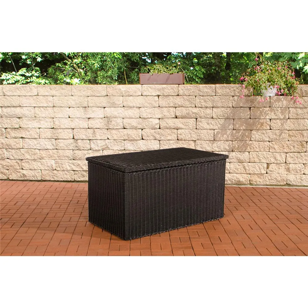 Coffre de stockage pour coussins de terrasse - Polyrotin noir CLP XL 5mm