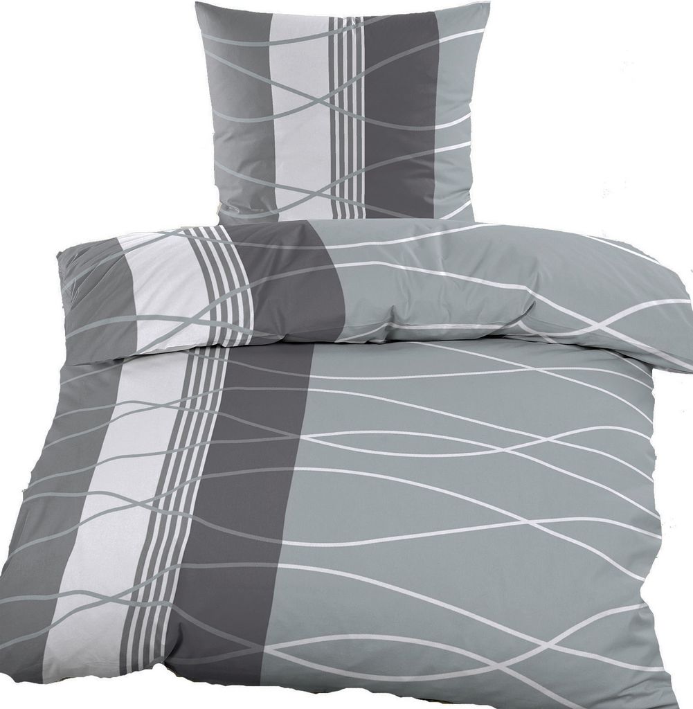 A bedding set, including a duvet cover and a pillowcase, laid out against a white background.