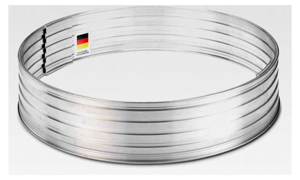 Baumeinfassung rund aus Aluminium, Höhe: 10 cm, Ø80 cm, 1 Set (2 Halbkreise, 2 Stoßverbinder) | Baumring-Set, Kreis Rasenkante, Mähschutz | Her...