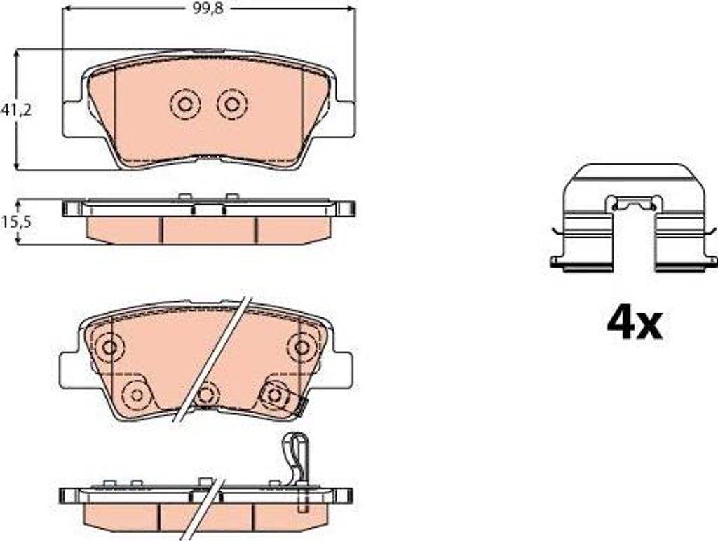 TRW GDB2173 Bremsbelagsatz, Scheibenbremse OE 58302E4A10 kompatibel mit Soul
