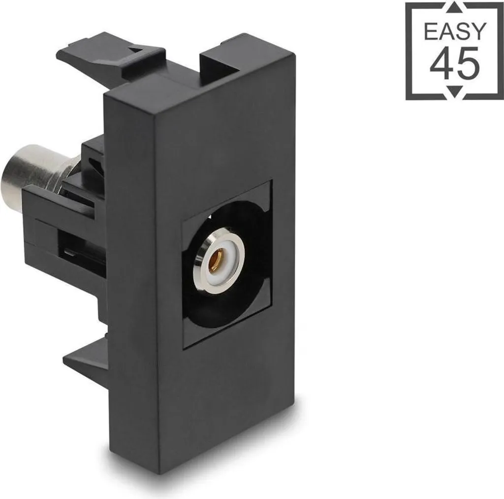 Insert RCA pour Goulotte Bureau DeLOCK Easy 45 Double Femelle Noir Blanc