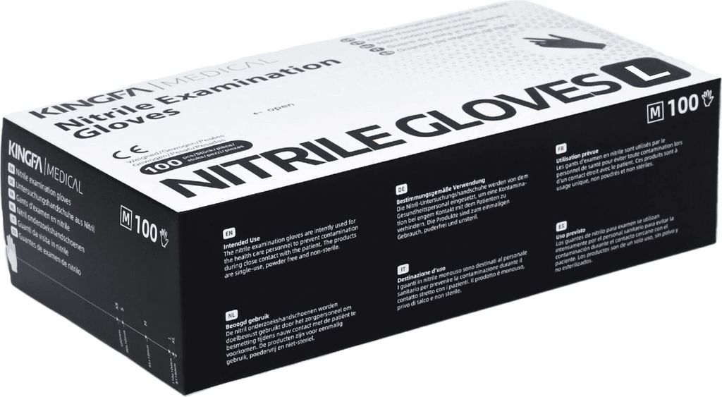 KINGFA Nitrilhandschuhe Einmalhandschuhe puderfrei L Produktbild 