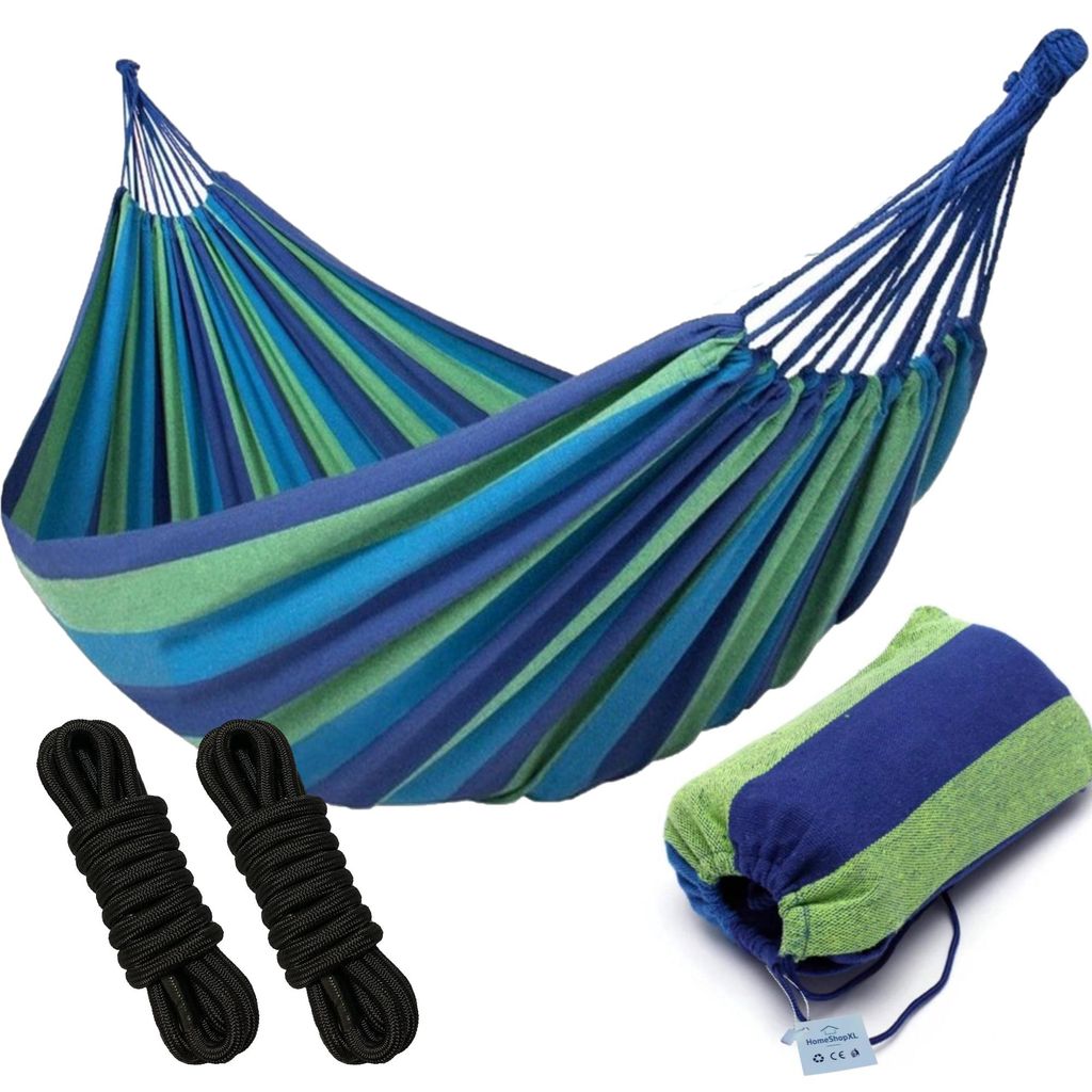 2-Personen-Hängematte XL - Doppel-Hängematte Blau - In Produktbild 