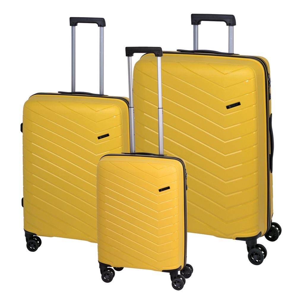 Check.IN 3-tlg. Kofferset ORLANDO mit 4 Rollen - gelb