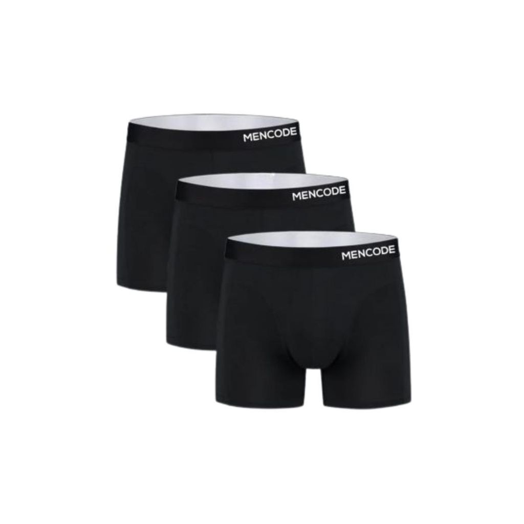 3er Pack Herren Boxershorts aus Modal x Micro, Dehnabare Unterhosen für Männer - MENCODE Schwarz S