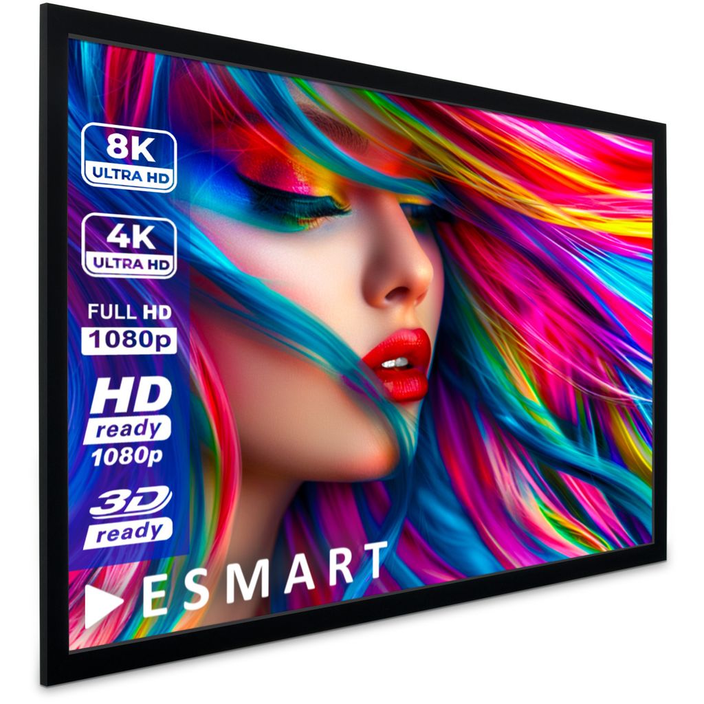 ESMART Professional MIRALE AKUSTIK | Rahmenleinwand | 266 x 149 cm (120") 16:9 | Vollmaskierung | Heimkino Beamer Projektionsleinwand Rahmen Leinwa...
