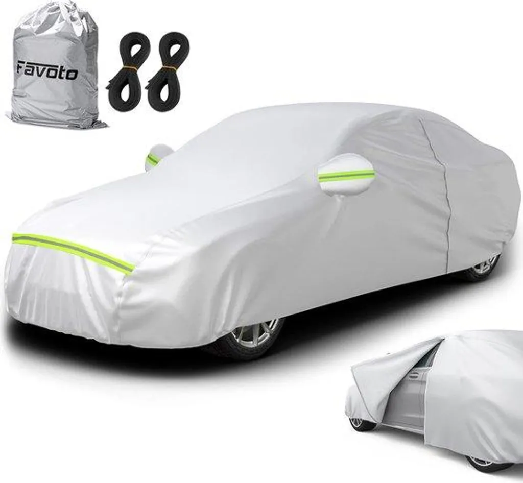 Bâche auto argentée 2,95kg en tissu résistant pour berlines 450-495 cm