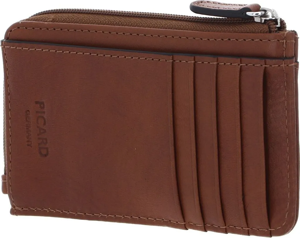 Porte-cartes en Cuir Véritable Marron Camel PICARD - Accessoire Homme