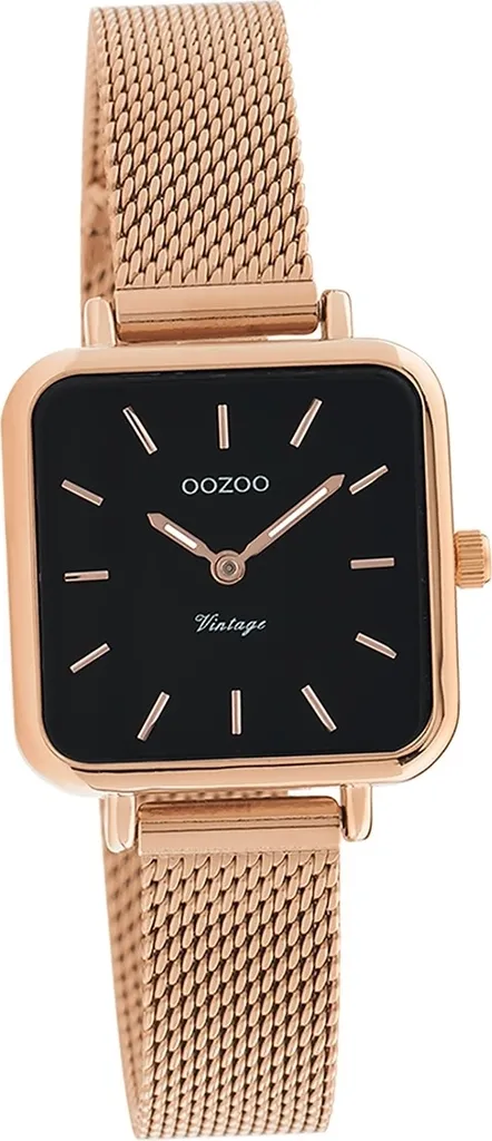 Montre quartz Oozoo Vintage rose gold avec bracelet maille milanaise