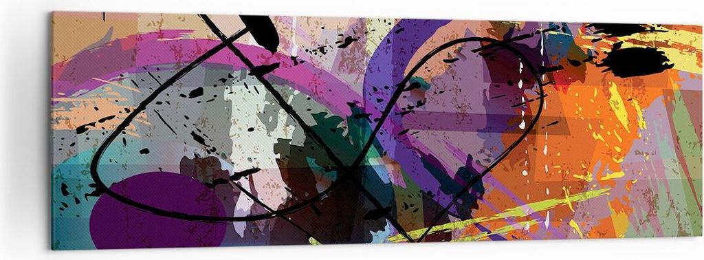 Bild auf Leinwand - Leinwandbild - Abstraktion modern - 160x50cm - Wand Bild - Wanddeko - Leinwanddruck - Bilder - Kunstdruck - Wanddekoration - Le...