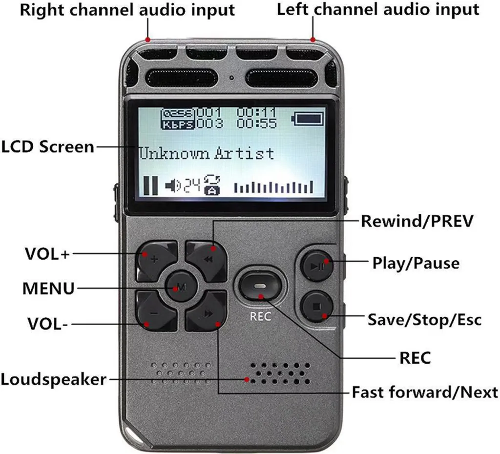Enregistreur vocal activé par la voix SK-502 avec lecteur MP3 intégré