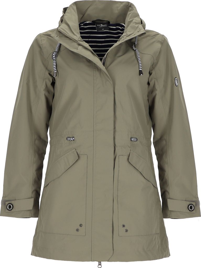 Blue Wave Damen Funktionsparka Mina mit Jersey Innenfutter - Wasserdichte und Atmungsaktive Funktionsjacke in Schilf Größe 46