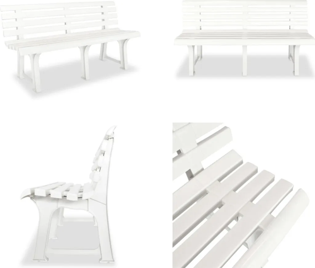 Panca da Giardino 145,5 cm Bianca | Arredo Esterni Plastica Resistente