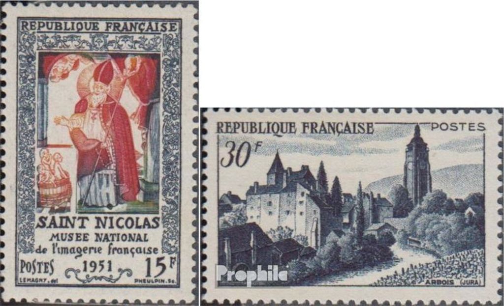 Briefmarken Frankreich 1951 Mi 922,923 (kompl.Ausg.) postfrisch Epinal