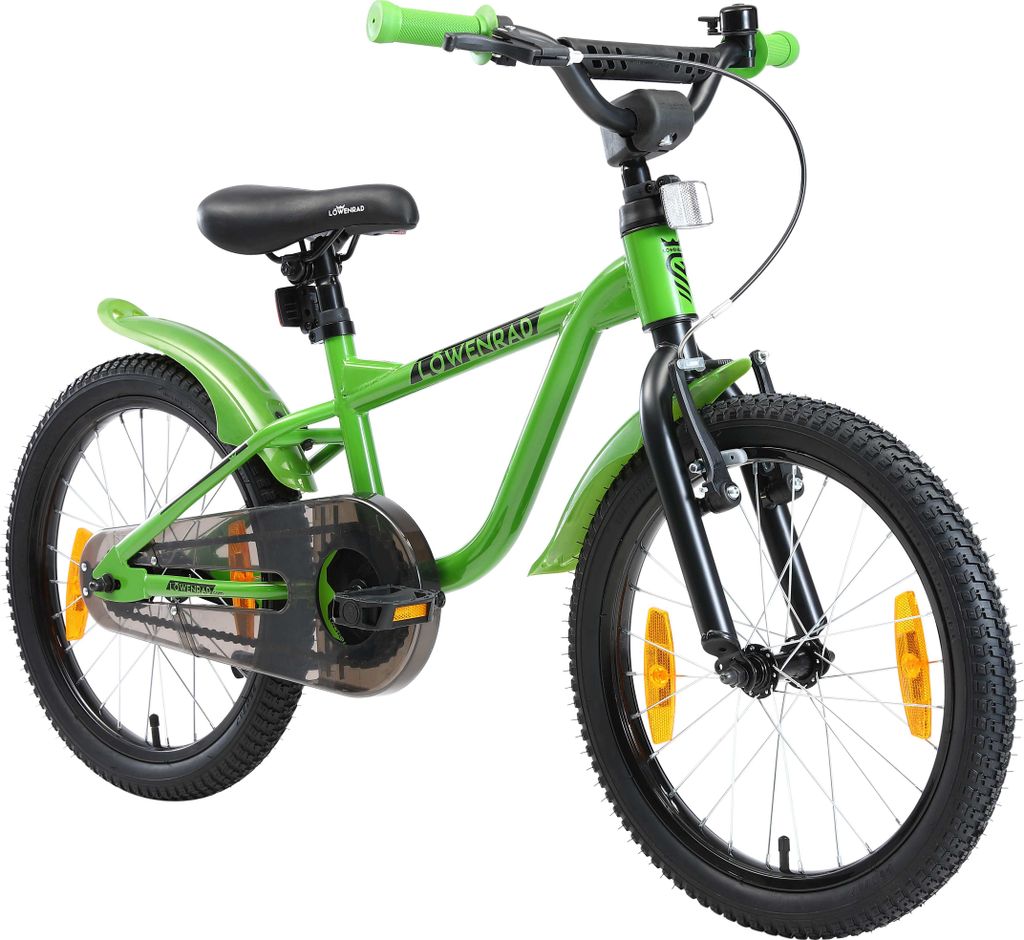 LÖWENRAD Kinder Fahrrad ab 5 Jahre | 18 Zoll Rad | Grün