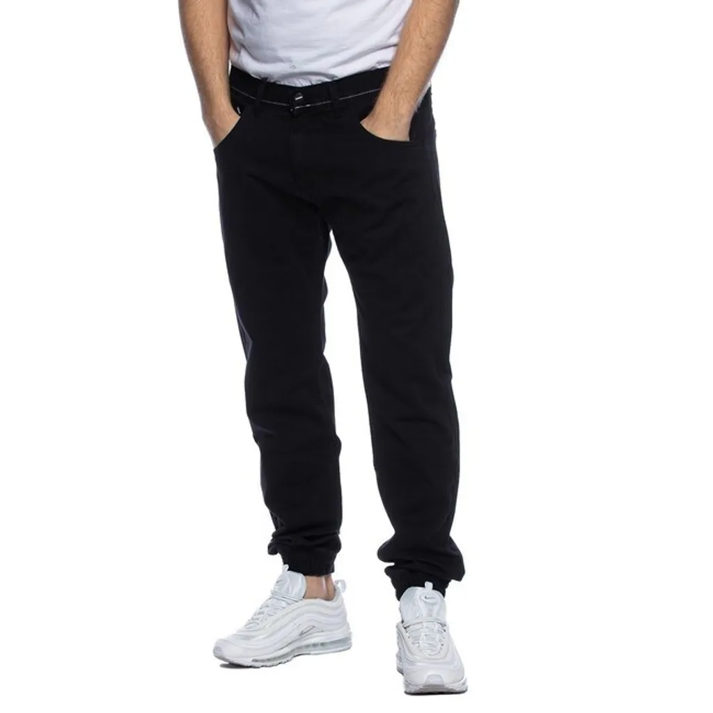 Pantalon Jogger Homme Sneaker Fit Noir Mass Denim Base Taille W32 Neuf