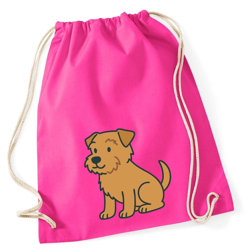 Huuraa Turnbeutel Norfolk Terrier Comic Norfi 12 Liter Fuchsia Baumwolle Rucksack Geschenkidee