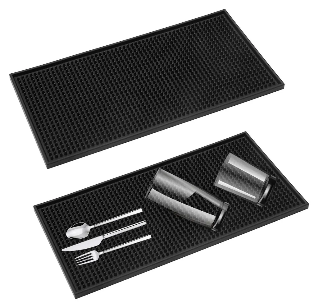Tapis d'égouttage pour évier noir, lot de 30, fini les verres humides